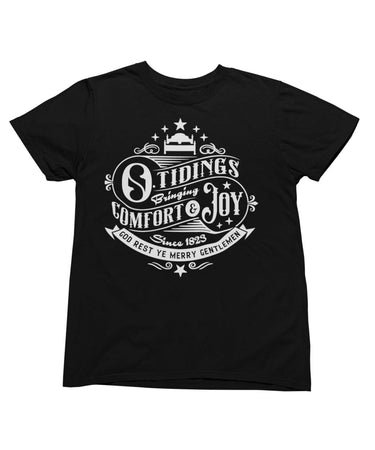 Tidings Of Comfort And Joy Mono Christmas Unisex Graphic T-Shirt For Men 8Ball